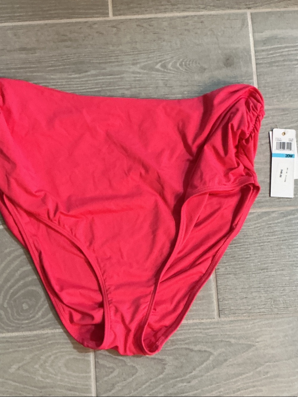 Anne Cole High-Rise Swim Bottoms in Bright Pink Sorbet Sz 20W NWT